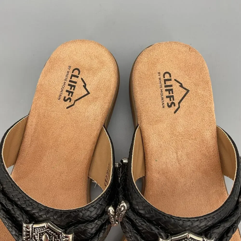 NEW Cliffs by White Mountain Women’s Bailee Thong Sandals Black Size 9M
